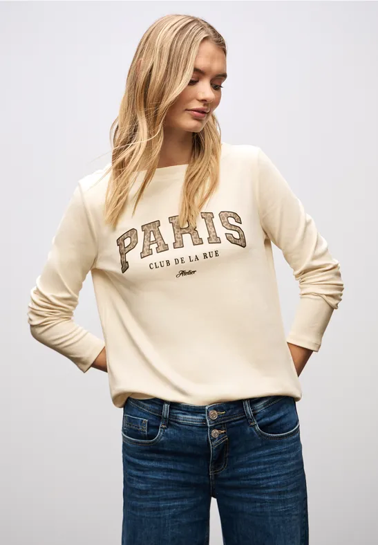 Thumbnail - Street One Frauen Shirt mit Print in Beige, Gr: 36