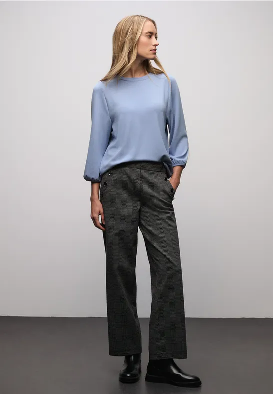 Street One Frauen Jacquard Shirt in Blau, Gr: 42