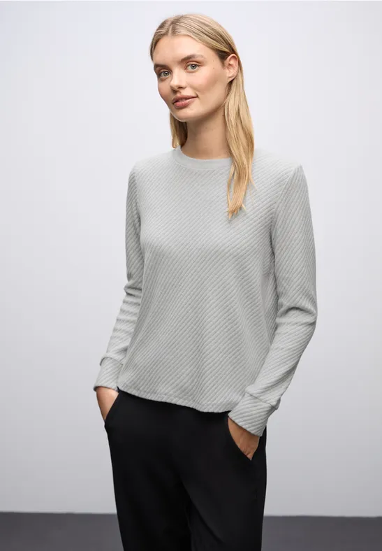 Thumbnail - Street One Frauen Strukturshirt in Grau, Gr: 36