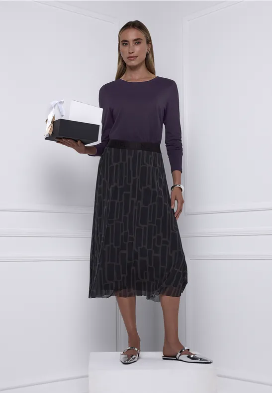 Street One Frauen Basic Rundhalsshirt in Lila, Gr: 40