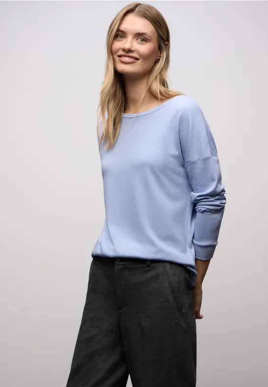 Thumbnail - Street One Frauen Melange Shirt in Blau, Gr: 40