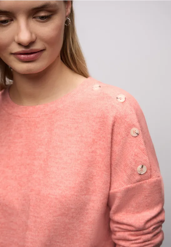 Street One Frauen Softes Shirt mit Knöpfen in Pink, Gr: 38