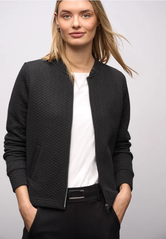 Thumbnail - Street One Frauen Strukturjacke in Schwarz, Gr: 44