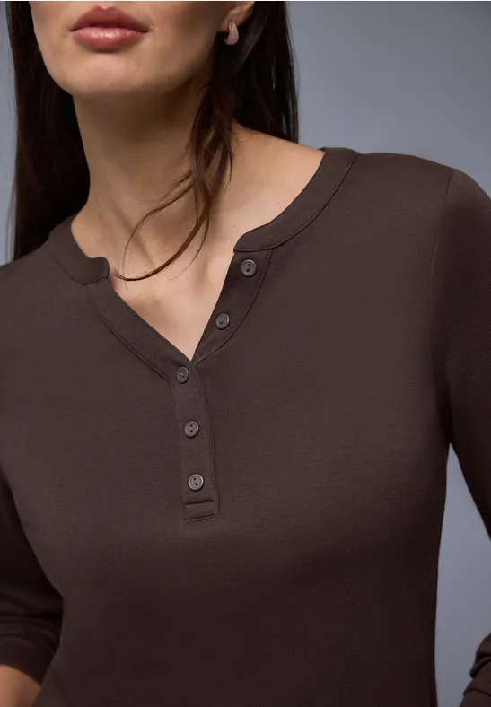 Street One Shirt in Unifarbe Braun