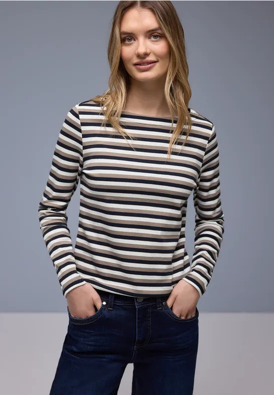 Street One Gestreiftes Shirt Blau