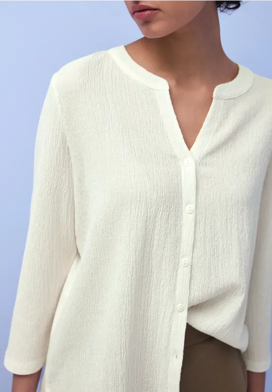 Street One Frauen Shirt im Tunika-Look in Weiß, Gr: 42