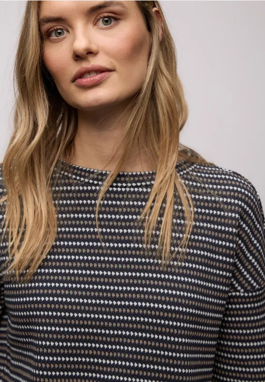 Street One Frauen Gestreiftes Shirt in Blau, Gr: 44