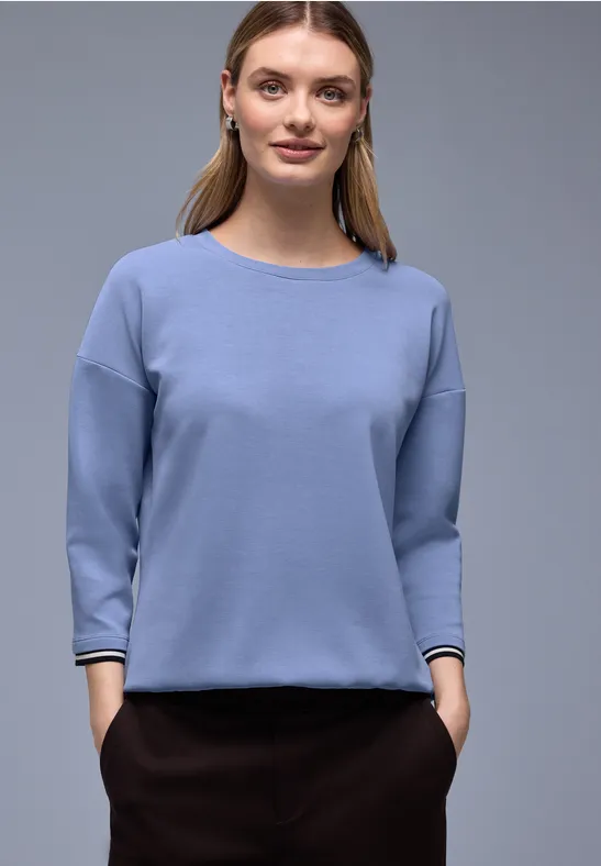 Silk-Look Shirt mit Details female Blau