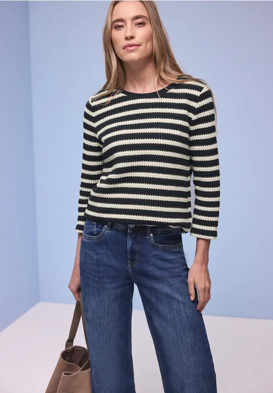 Street One Gestreiftes Shirt Blau