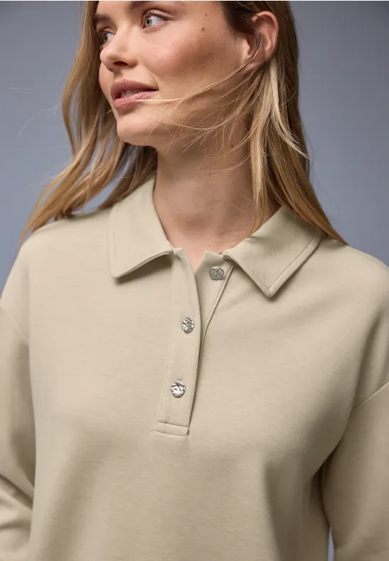 Street One Frauen Poloshirt in Beige, Gr: 34