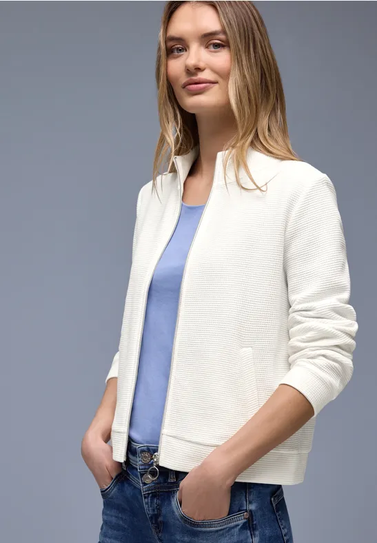 Thumbnail - Street One Frauen Zipper Jacke in Weiß, Gr: 36