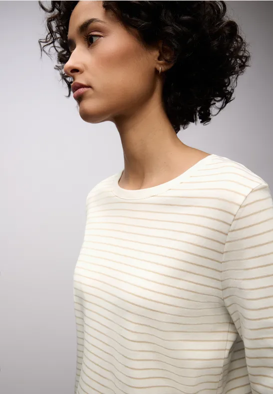 Thumbnail - Street One Frauen Gestreiftes Shirt in Weiß, Gr: 46