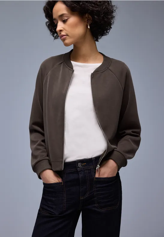 Thumbnail - Zipper Jacke in Unifarbe