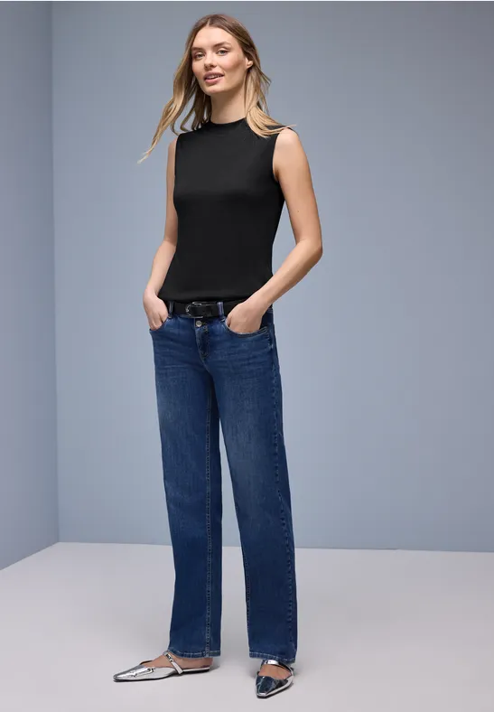 Thumbnail - Street One Frauen Basic Top in Schwarz, Gr: 38