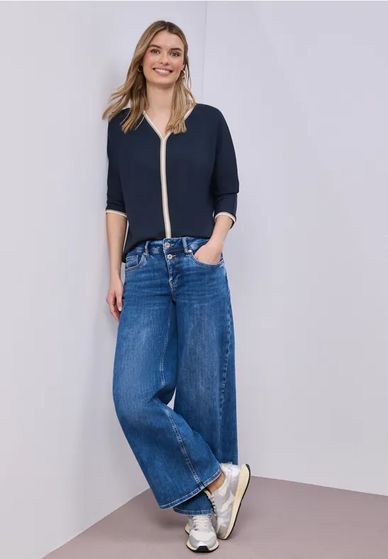 Thumbnail - 3/4-Arm Shirt mit Kontrastdetail