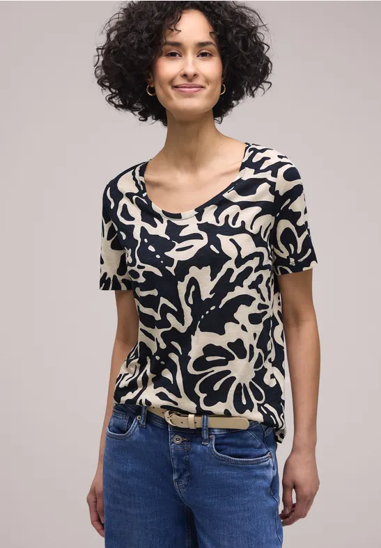 Thumbnail - Kurzarm T-Shirt mit abstraktem Print