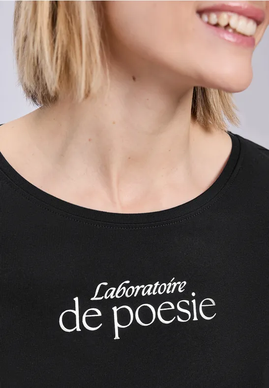 Kurzarm Shirt mit Folien-Wording