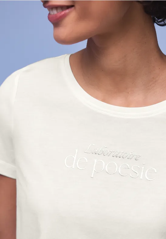 Kurzarm Shirt mit Folien-Wording