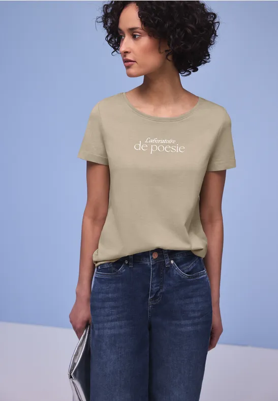 Kurzarm Shirt mit Folien-Wording