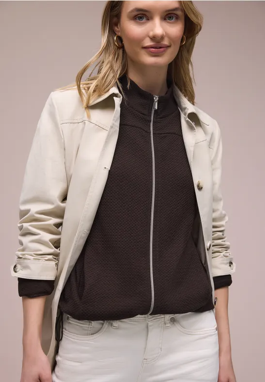 Street One Frauen Langarm Jacke mit Turtle Neck in Braun, Gr: 34