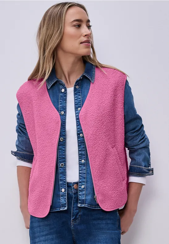 Thumbnail - Street One Frauen Weste mit Zipper in Rosa, Gr: 44
