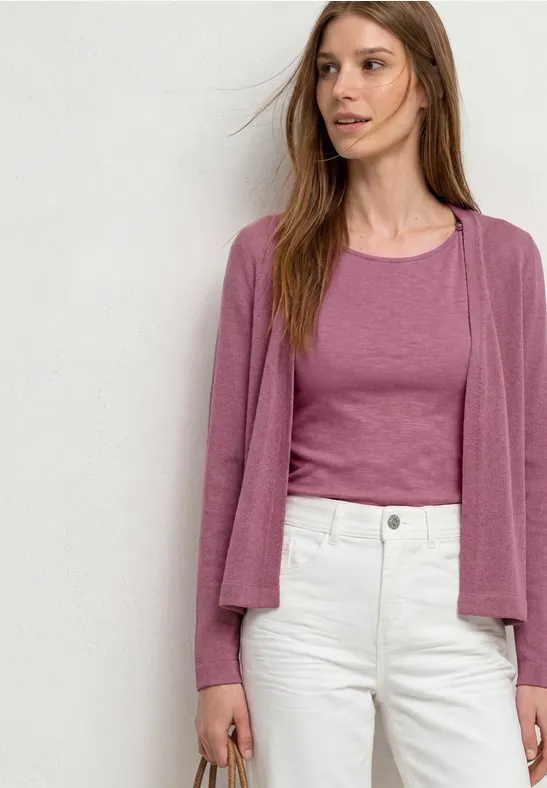 Langarm Jacke im Strick-Look female Rosa