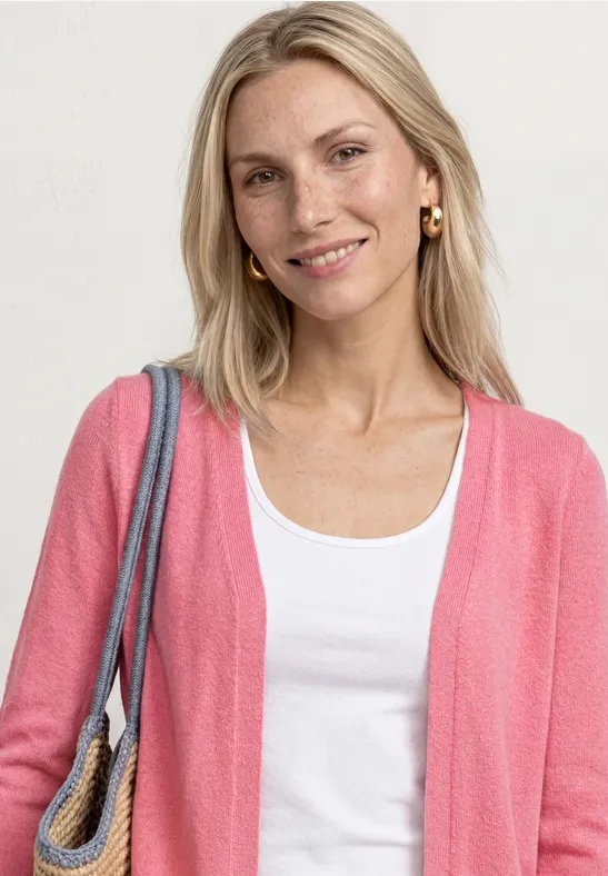 Langarm Jacke im Strick-Look female Pink