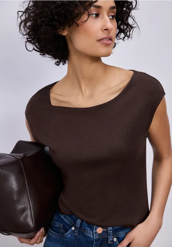 Thumbnail - Street One Basic Shirt mit U-Boot-Ausschnitt