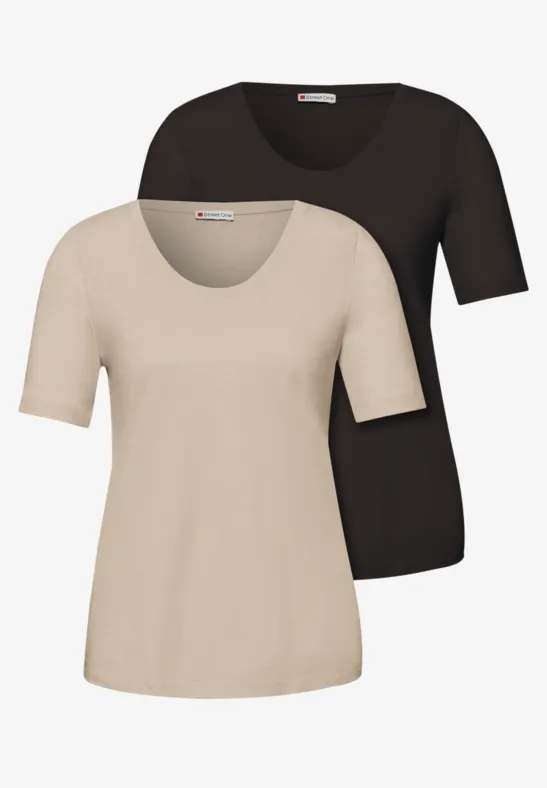 Thumbnail - Basic T-Shirt mit Kurzarm im 2er-Pack