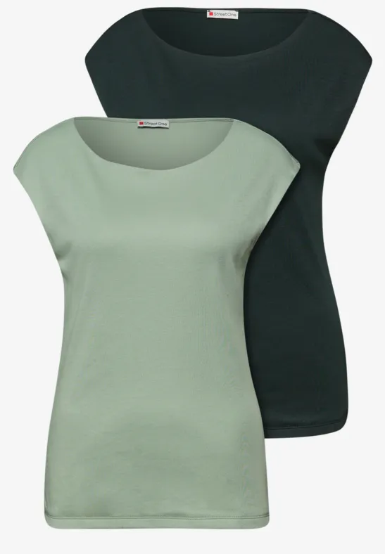 Thumbnail - Basic Shirt mit Boatneck im 2er-Pack