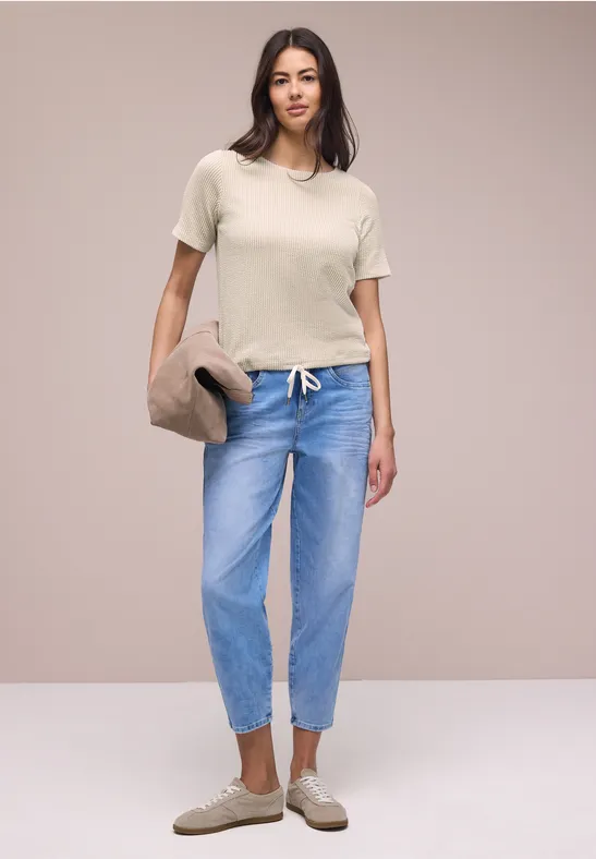 Thumbnail - Street One Kurzarm Shirt mit Strukturstreifen