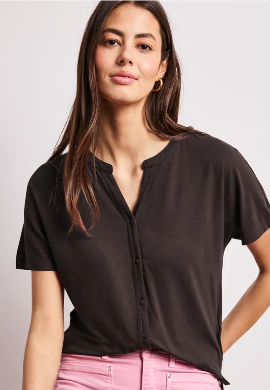 Street One Frauen Dropped Shoulder Shirt im Tunika-Look in Braun, Gr: 36