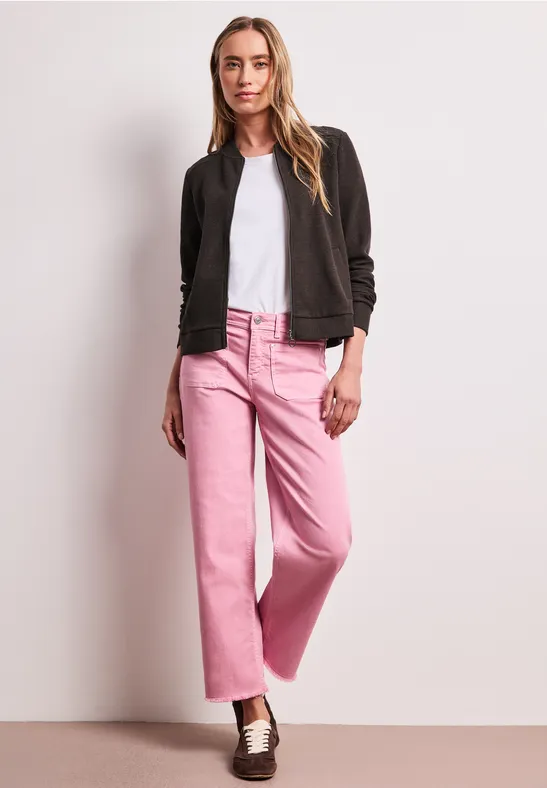 Street One Frauen Blouson mit Zipper und Struktur in Braun, Gr: 38