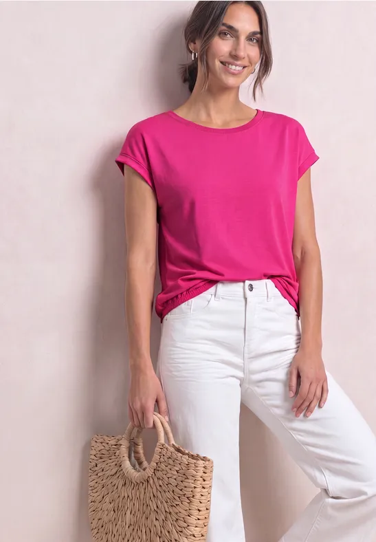 T-Shirt mit Boatneck und Deko-Tape