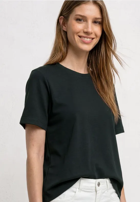 Basic T-Shirt im verkürzten Schnitt