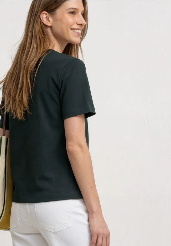 Basic T-Shirt im verkürzten Schnitt
