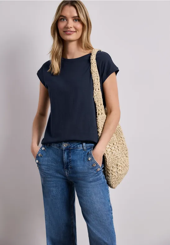 Shirt mit Boatneck und Deko-Detail