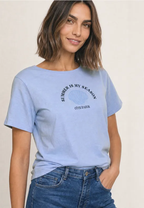 Shirt met schelpenprint