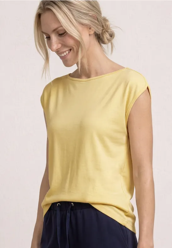 Basic Shirt mit U-Boot-Ausschnitt