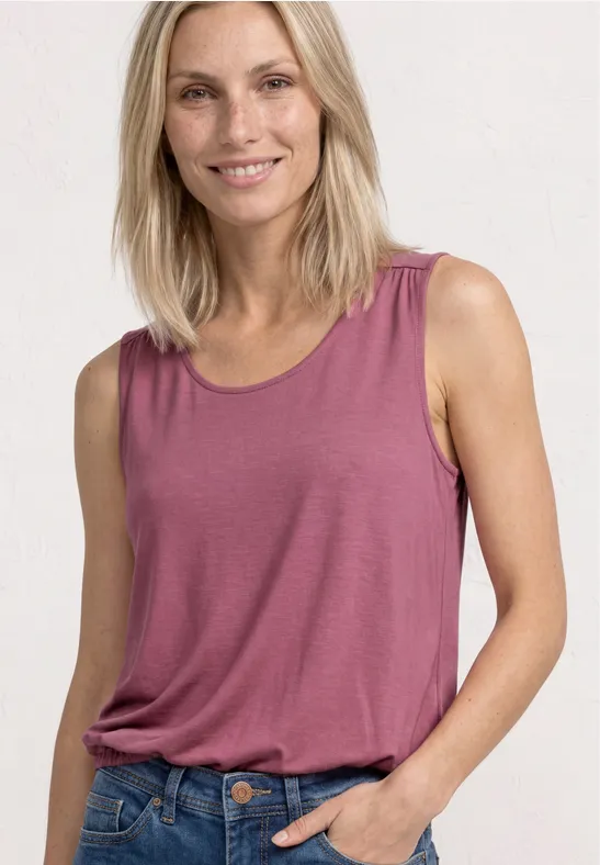 Top aus Jersey mit Elastiksaum