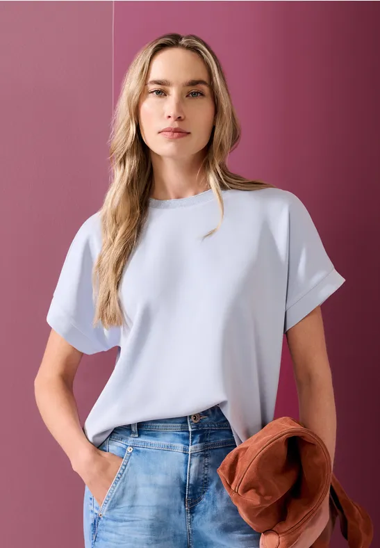 Street One T-Shirt im Silk-Look mit Rundhals