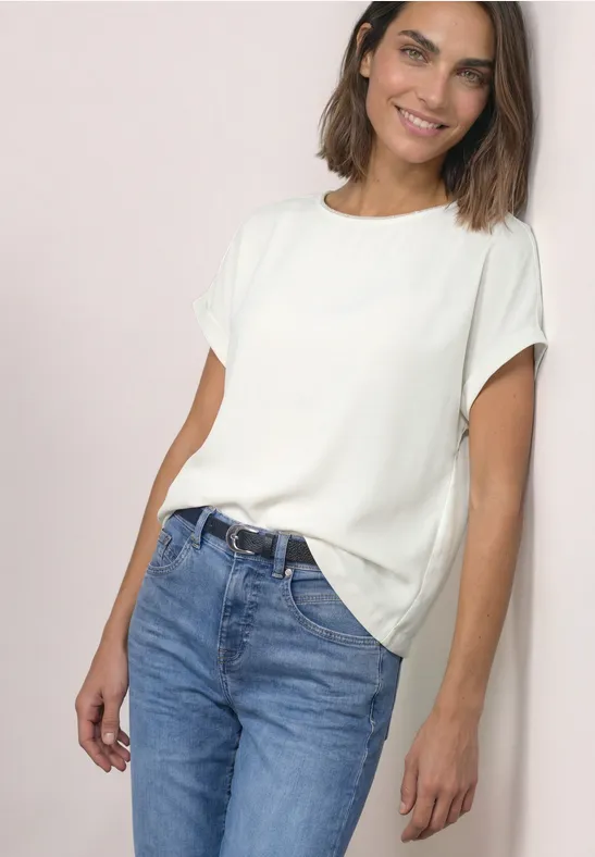 2-in-1 Shirt aus Chiffon mit Boat Neck