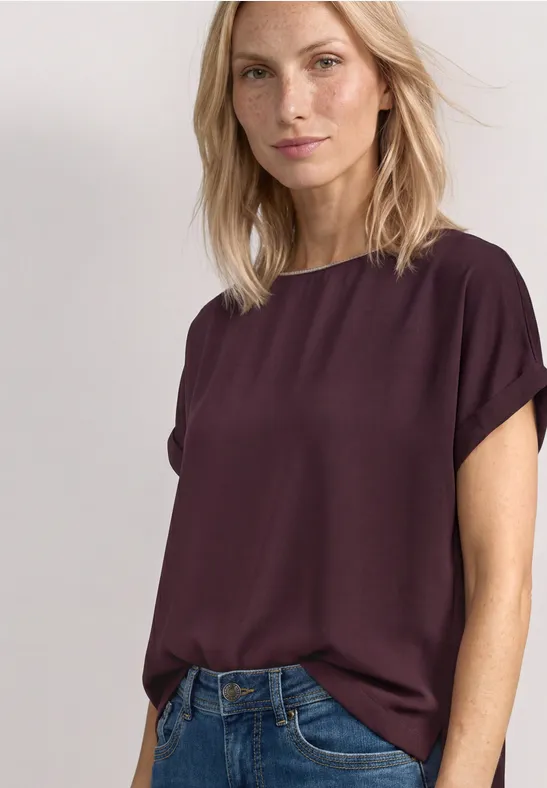 2-in-1 Shirt aus Chiffon mit Boat Neck