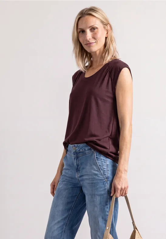 Dropped Shoulder Shirt mit Elastiksaum
