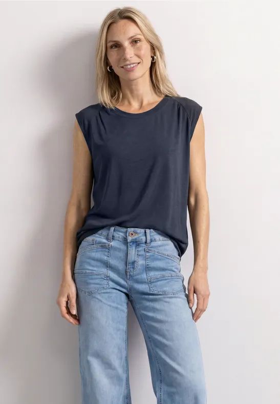 Dropped Shoulder Shirt mit Elastiksaum