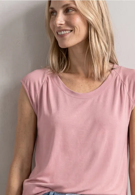 Dropped Shoulder Shirt mit Elastiksaum
