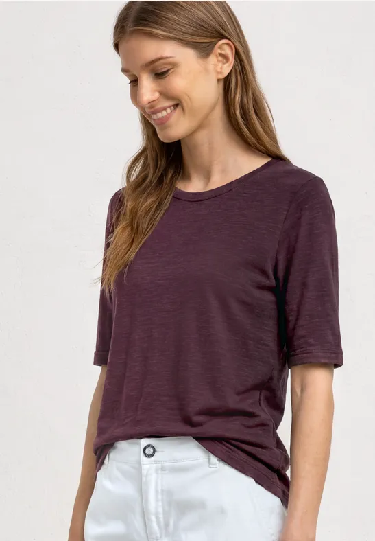 Basic T-Shirt mit Rundhals in Unifarbe