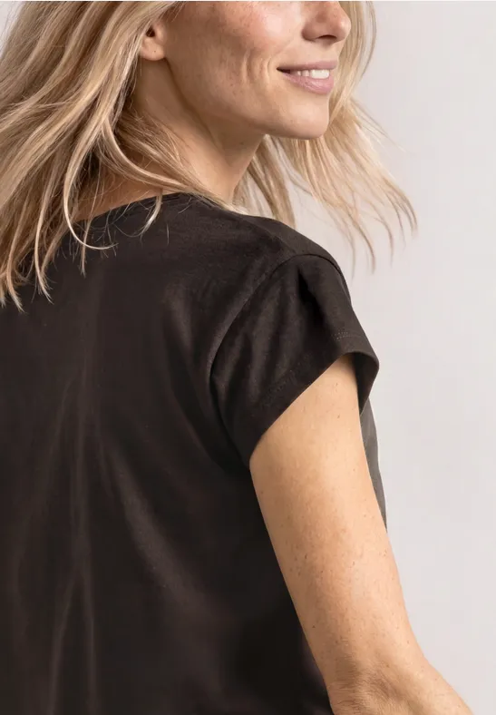 T-Shirt mit Rundhals und Foliendetails