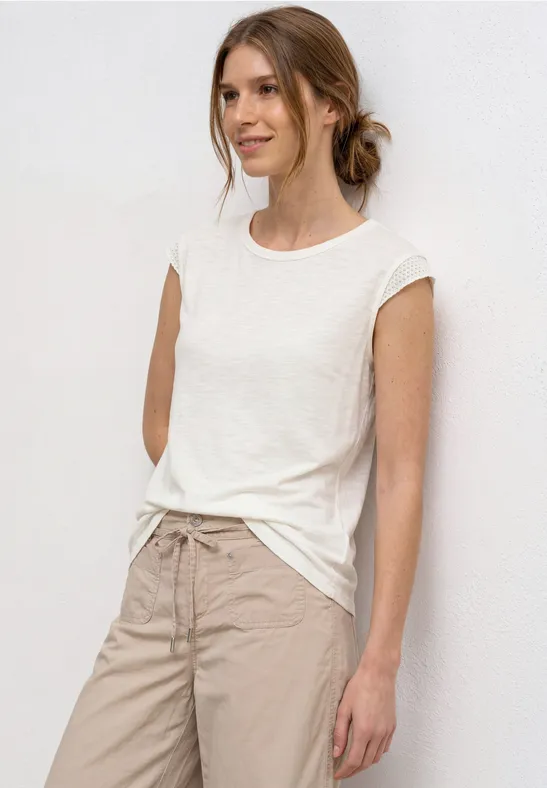 Dropped Shoulder Shirt mit Crochet Details