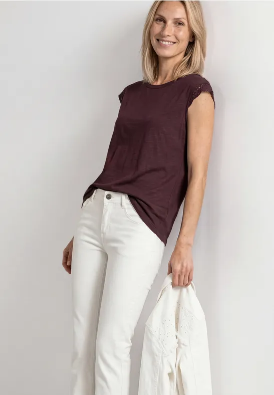Dropped Shoulder Shirt mit Crochet Details